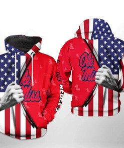 Ole Miss Rebels Custom All Over Print 3D Zipper Hoodie For Fans