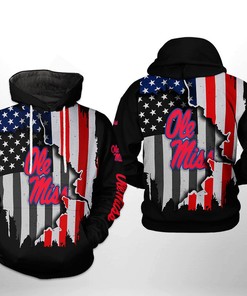 Ole Miss Rebels Usa Flag All Over Print 3D Zipper Hoodie Perfect For Fans
