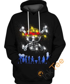 One Piece Friendships All Over Print Zip Up Hoodie Men