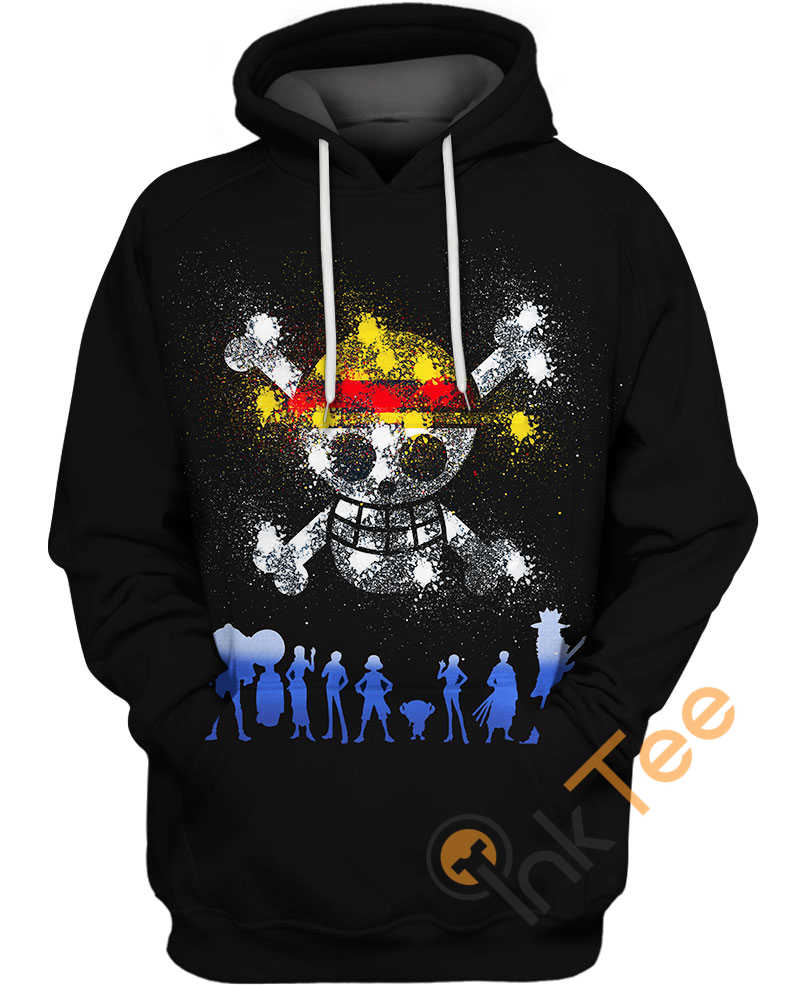 One Piece Friendships All Over Print Zip Up Hoodie Men
