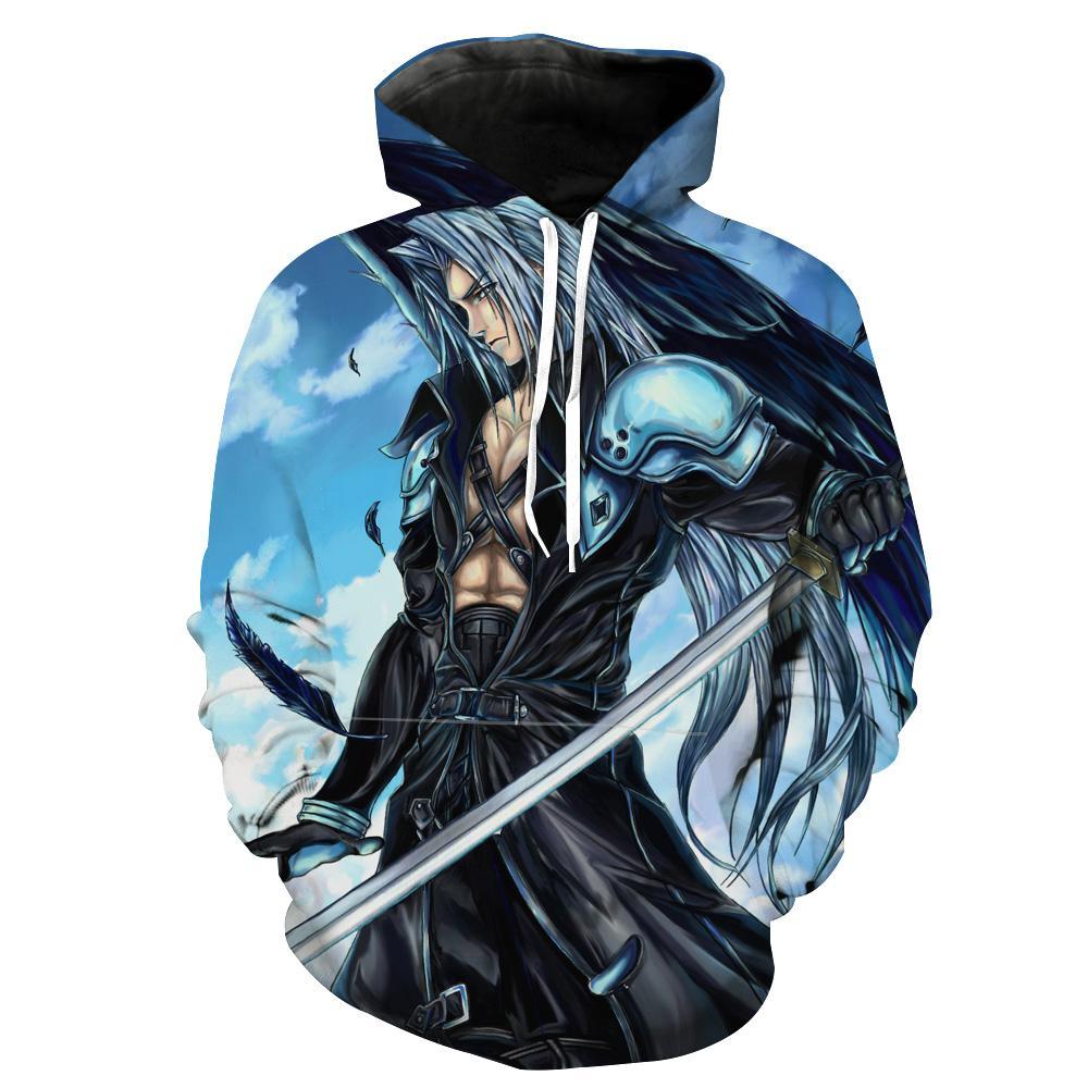 One Wing To Rule Them All - The Blue Sephiroth Final Fantasy Gaming 3D Hoodie