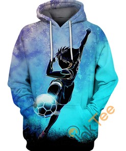 Oozora Tsubasa All Over Print Zip Up Hoodie Men