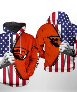 Oregon State Beavers Us Flag All Over Print 3D Hoodie/Zip-Up Hoodie - Ncaa Fans