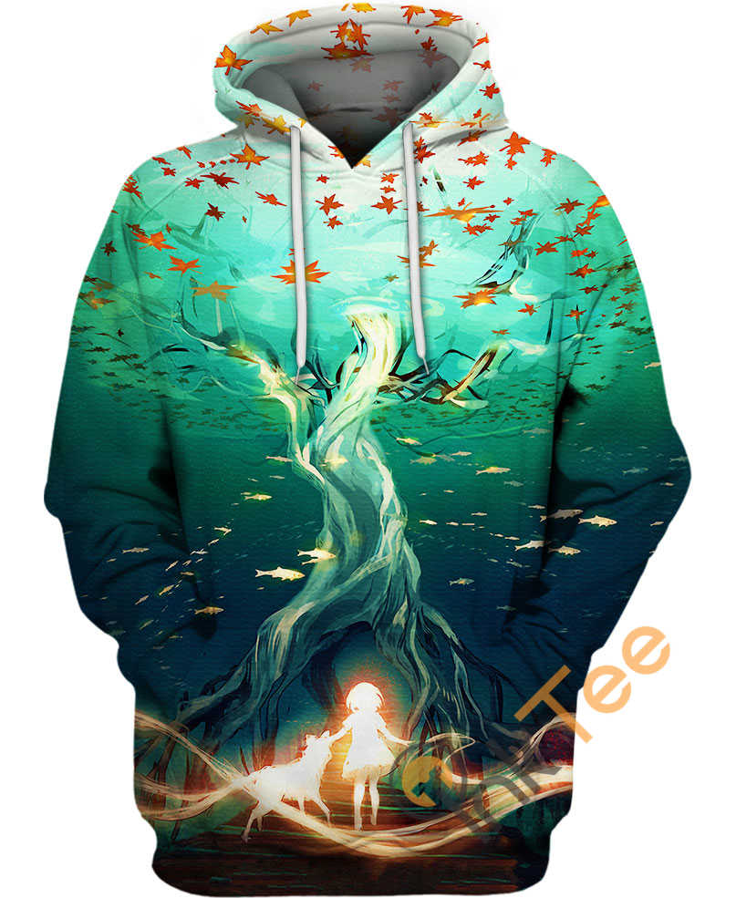 Over And Under Anime Girl Custom All Over Print 3D Hoodie