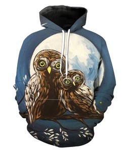 Owl Two Owl Tree Artwork All Over Print 3D Hoodie