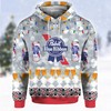 Pabst Blue Ribbon Beer Print All Over Print 3D Hoodie For Beer Lovers