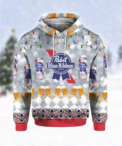 Pabst Blue Ribbon Beer Print All Over Print 3D Hoodie For Beer Lovers