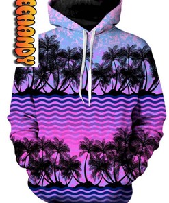 Paradise Palm Trees Custom All Over Print 3D Hoodie
