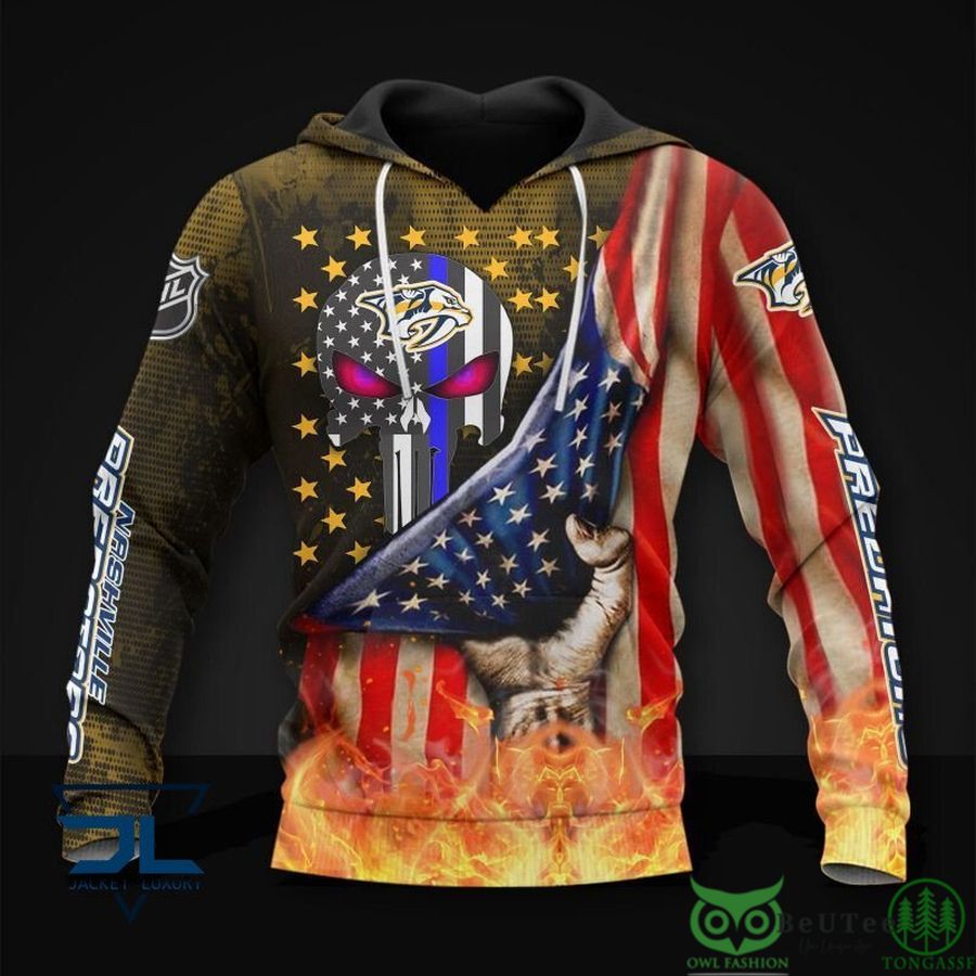 Patriotic Nashville Predators Us Flag 3D Hoodie Zip Hoodie Show Your Love For Your Country And Team
