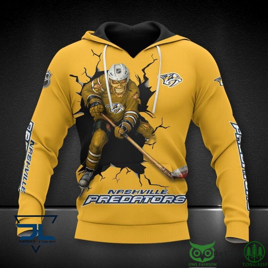 Pay Homage To The Punisher With Personalized Nashville Predators Nhl Skull Punisher 3D All Over Print Hoodie With Zip Up