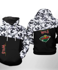Pay Tribute To The Veterans With Minnesota Wild Nhl Camo Veteran 3D All Over Print Zip Up Hoodie