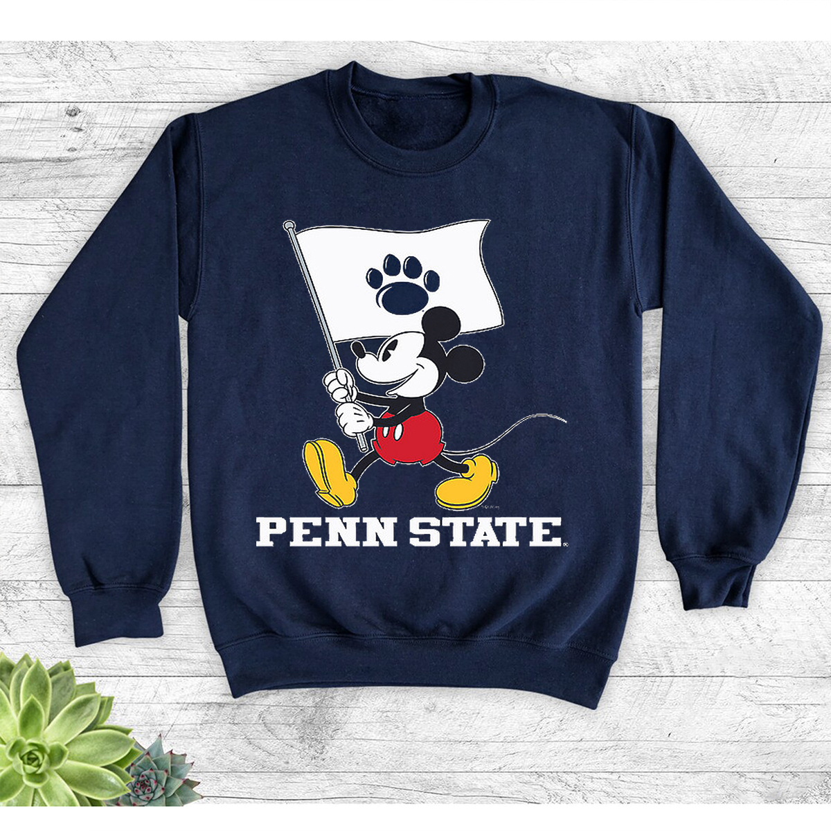 Penn State Disney Mickey Mouse Flag Tee - Vintage Shirts