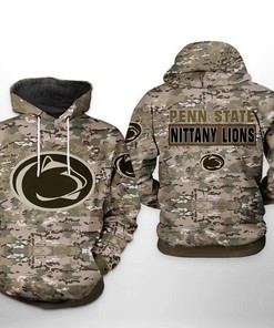 Penn State Nittany Lions Camo Veteran All Over Print 3D Hoodie/Zip-Up Hoodie - Ncaa Fans