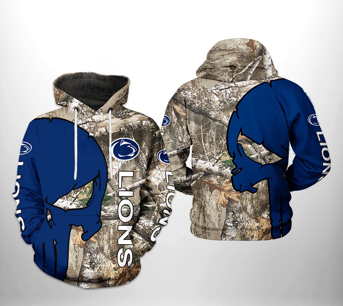 Penn State Nittany Lions Camo Veteran Hunting All Over Print 3D Hoodie/Zipper Hoodie - Ncaa Fans