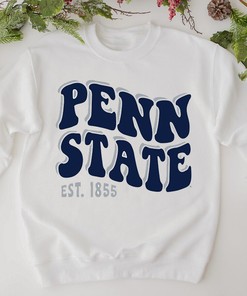 Penn State Wave Warp Tee - Penn State Fan Crewneck Shirt