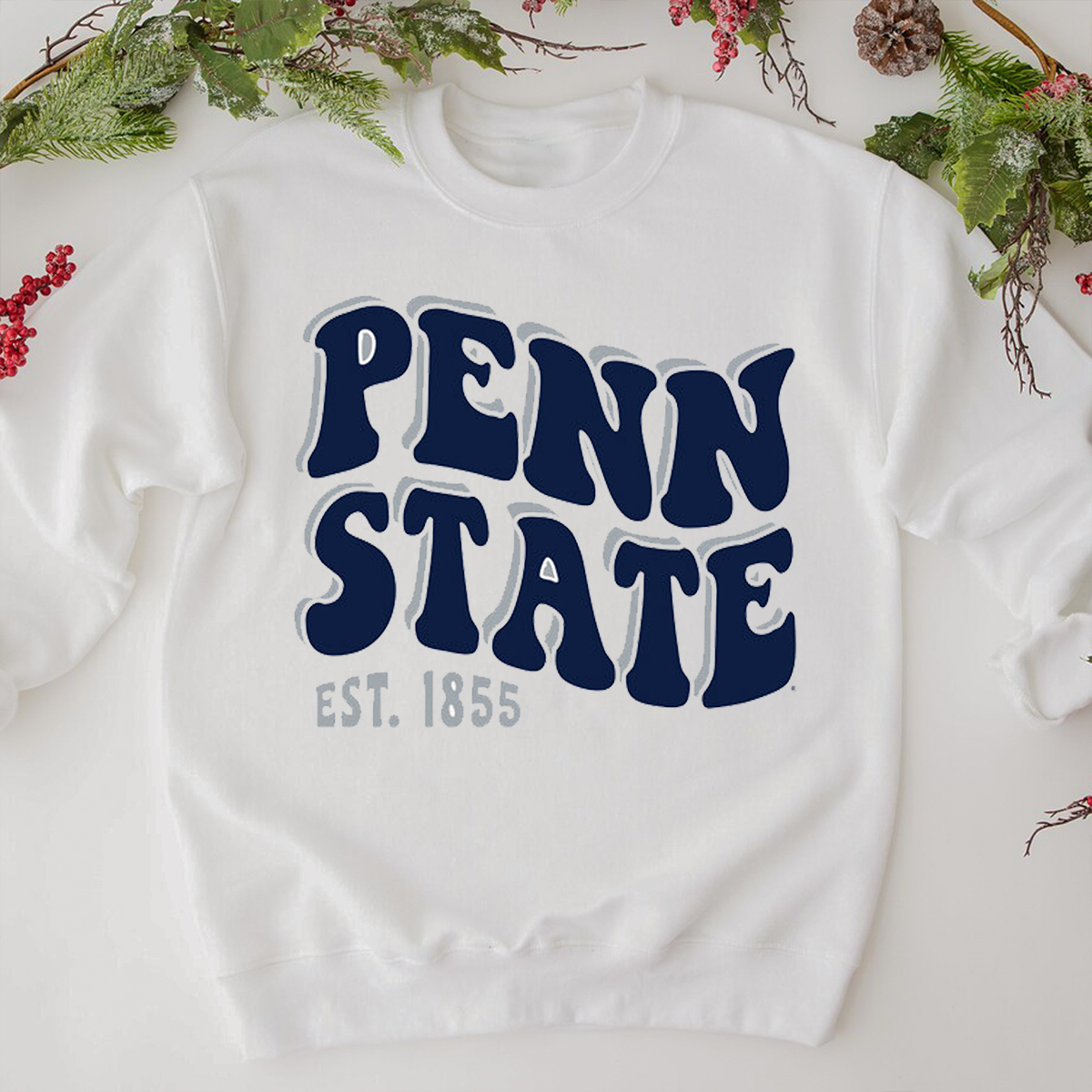 Penn State Wave Warp Tee - Penn State Fan Crewneck Shirt