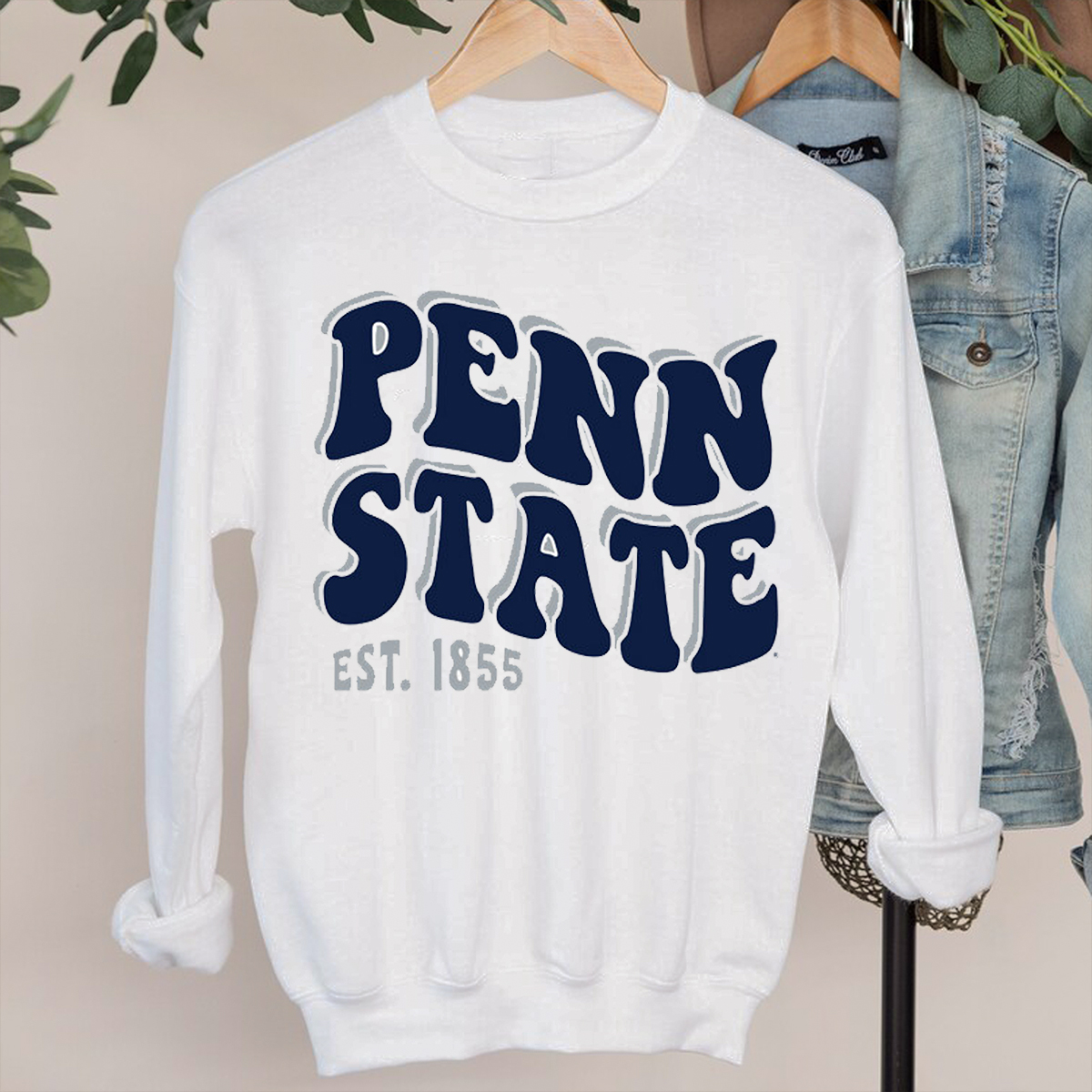 Penn State Wave Warp Tee - Penn State Fan Crewneck Shirt