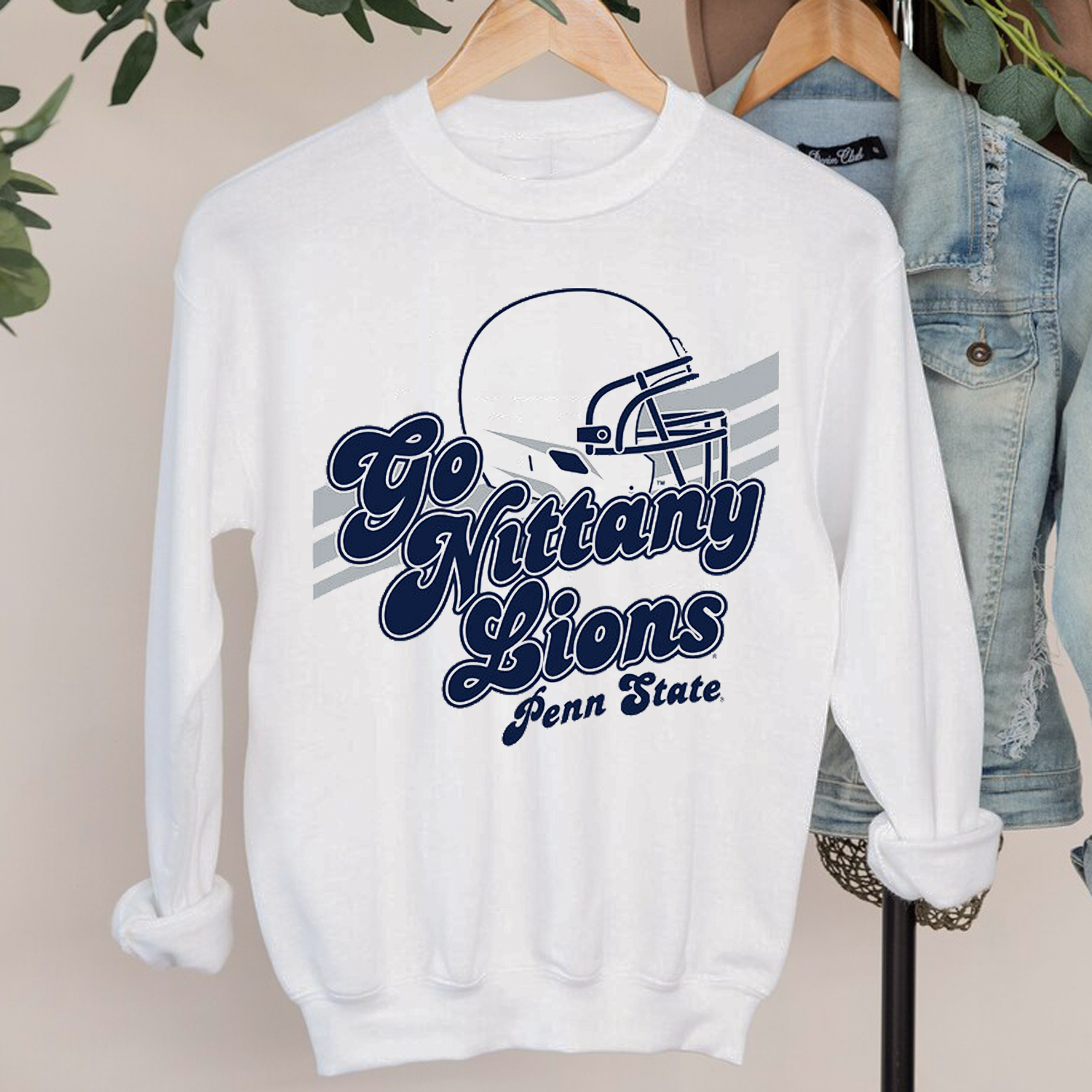 Penn State White Football Bubble Script Tee - Sport Shirts for Women