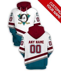Personalized Anaheim Ducks Nhl All Over Print 3D Zip Up Hoodie With Custom Name And Number