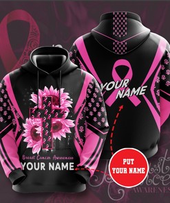 Personalized Breast Cancer Awareness Custom All Over Print 3D Hoodie For Charity