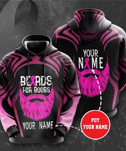 Personalized Breast Cancer Awareness Custom Sport All Over Print 3D Hoodie For Charity