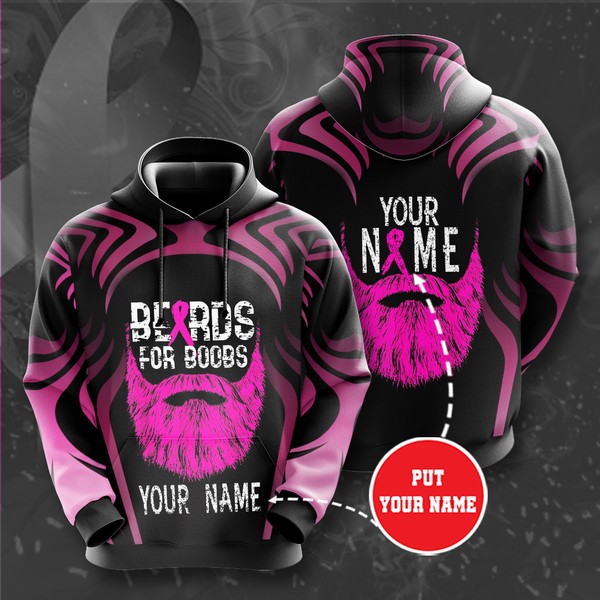 Personalized Breast Cancer Awareness Custom Sport All Over Print 3D Hoodie For Charity