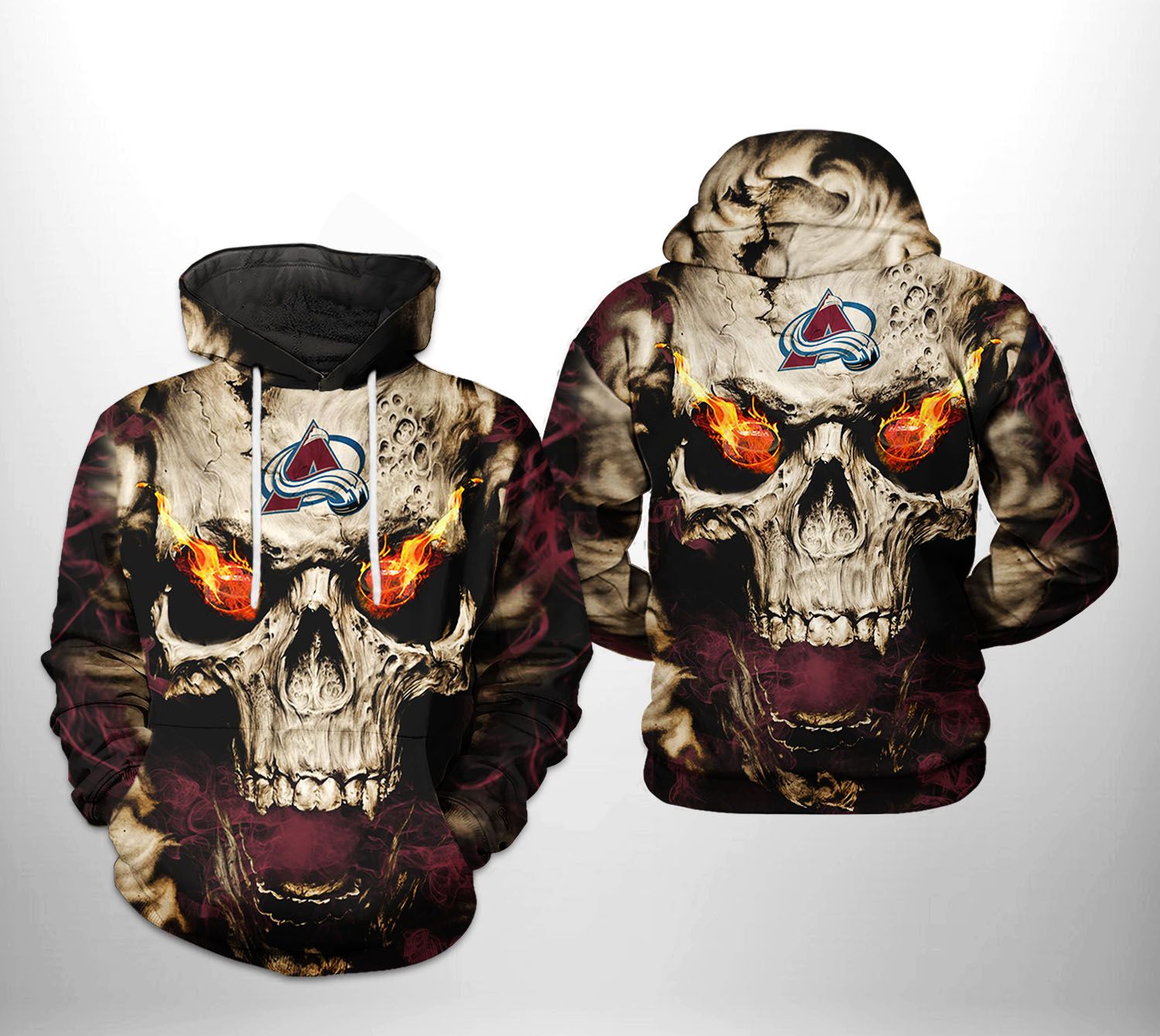 Personalized Colorado Avalanche Skull 3D All Over Print Zip Up Hoodie - Perfect Gift Option For Fans