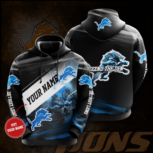 Personalized Detroit Lions 3D All Over Print Zip Up Hoodie - American Football Fans