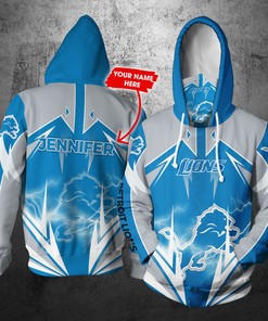 Personalized Detroit Lions Lightning Hoodie - Custom 3D All Over Print Design