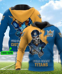Personalized Gold Coast Titans All Over Print Custom Name 3D Hoodie