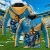 Personalized Gold Coast Titans All Over Printed Nrl Hoodie With Mascot And Custom Name On Zip Up Hoodie