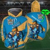 Personalized Gold Coast Titans Nrl 3D Mascot Custom Name All Over Print Zip Up Hoodie Option 