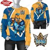 Personalized Gold Coast Titans Nrl Custom All Over Print 3D Hoodie With Mascot And Custom Name