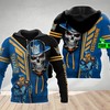 Personalized Gold Coast Titans Nrl Custom All Over Print 3D Hoodie With Nrl Skull Cap And Custom Name