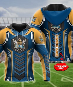 Personalized Gold Coast Titans Nrl Custom Name All Over Print Zip Hoodie Option 