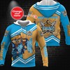 Personalized Gold Coast Titans Nrl Custom Name All Over Print Zip Up Hoodie Option 