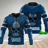 Personalized Gold Coast Titans Nrl Skull Custom Name All Over Print Zip Up Hoodie Option 
