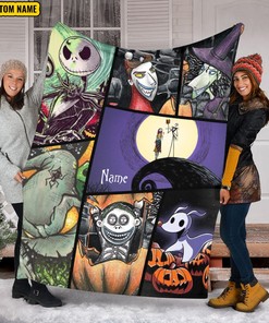 Personalized Halloween Blanket - Jack Skellington Nightmare Before Christmas Bedding