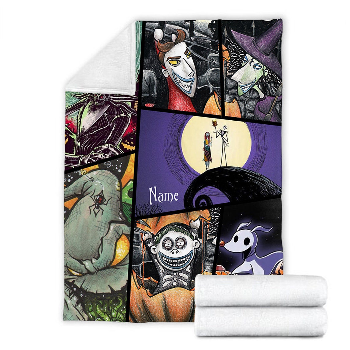 Personalized Halloween Blanket - Jack Skellington Nightmare Before Christmas Bedding