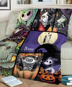 Personalized Halloween Blanket - Jack Skellington Nightmare Before Christmas Bedding
