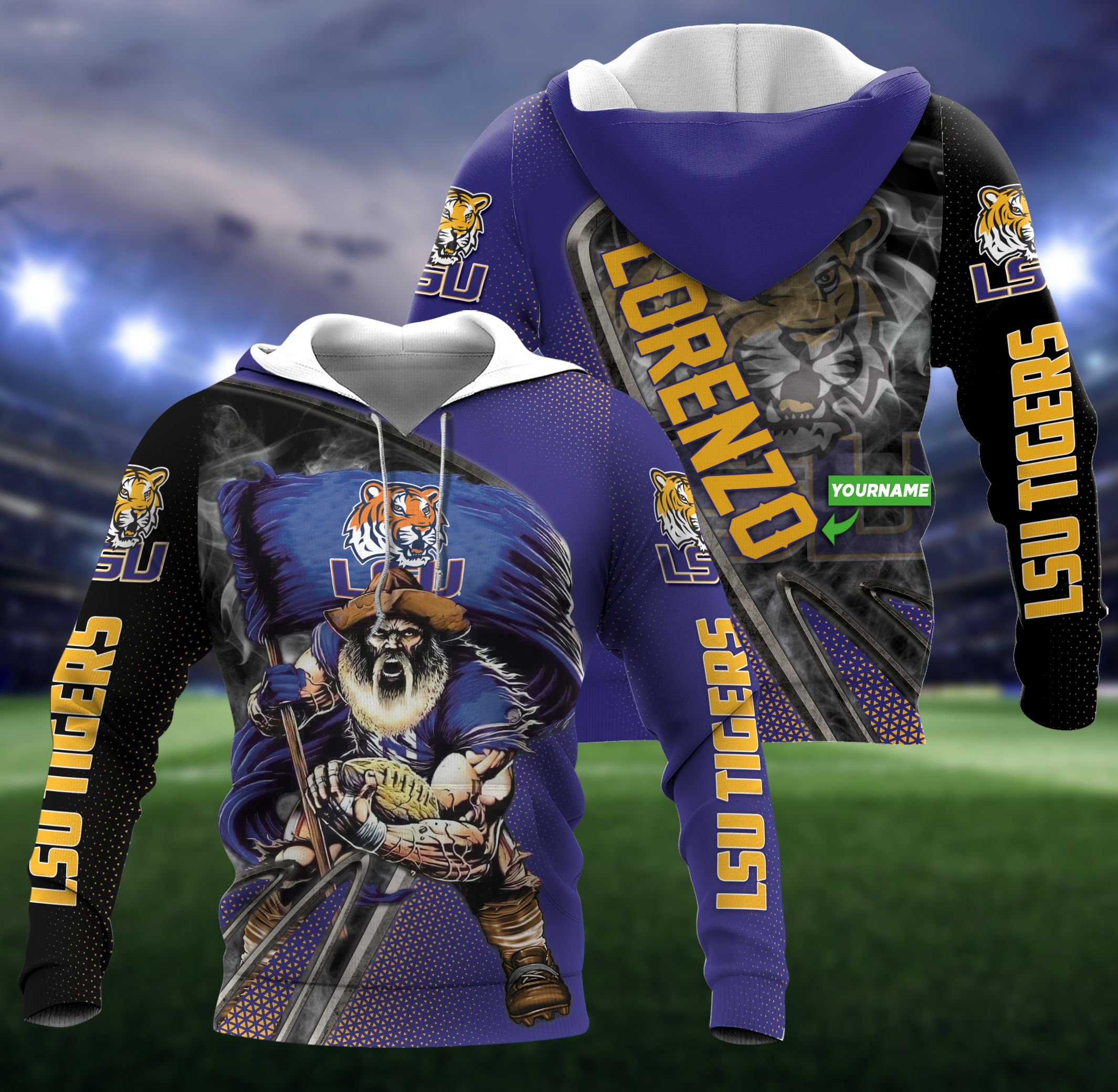 Personalized Lsu Tigers 3D Zip-Up Hoodie - Perfect Gift For Ncaa Fans