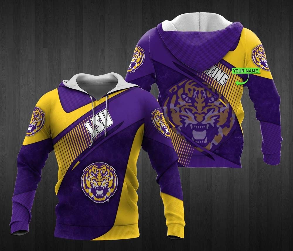 Personalized Lsu Tigers All Over Print 3D Zip-Up Hoodie - Perfect Gift For Ncaa Fans