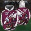 Personalized Manly Warringah Sea Eagles All Over Printed Nrl Hoodie With Custom Name On Zip Up Hoodie
