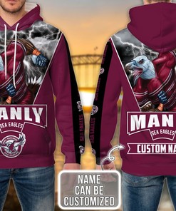 Personalized Manly Warringah Sea Eagles Mascot 3D All Over Printed Hoodie - Perfect Gift For Fans