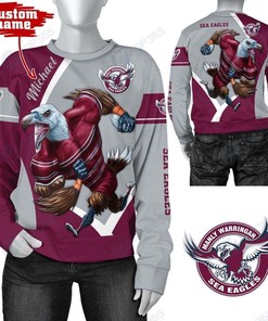 Personalized Manly Warringah Sea Eagles Mascot Nrl 3D All Over Print Zip Up Hoodie - Perfect Gift For Fans