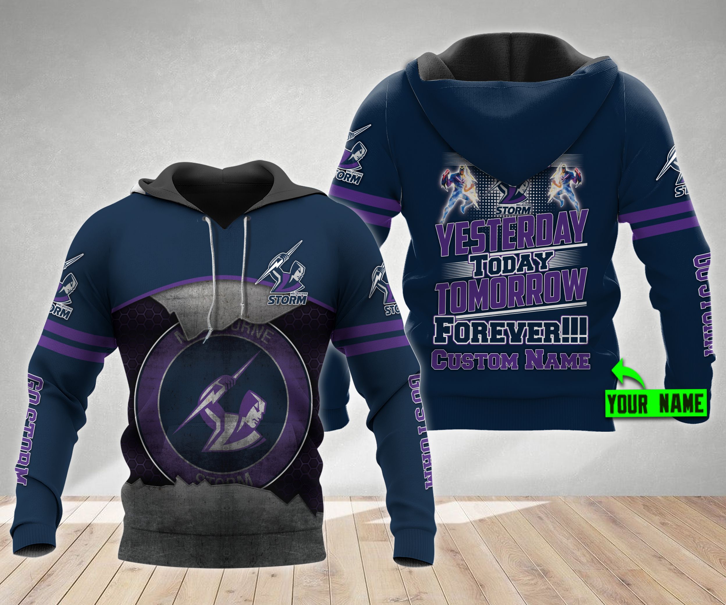 Personalized Melbourne Storm All Over Printed 3D Hoodie - Perfect Gift For Fans