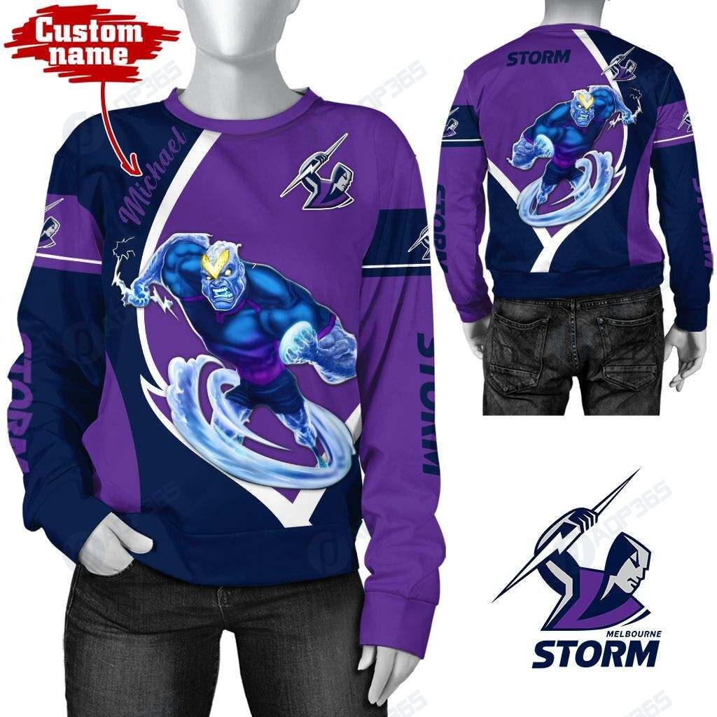 Personalized Melbourne Storm Mascot Custom All Over Print 3D Hoodie - Perfect Gift For Fans