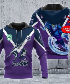 Personalized Melbourne Storm Nrl Custom All Over Print Zip Up 3D Hoodie - Perfect Gift For Fans