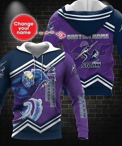 Personalized Melbourne Storm Nrl Mascot Tgiac Custom All Over Print 3D Hoodie