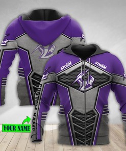 Personalized Melbourne Storm Nrl Metal Custom All Over Print 3D Hoodie